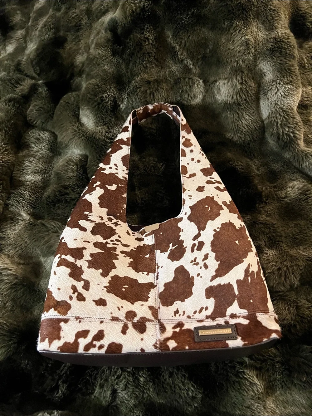 House of Harlow 1960 Cow Print Hobo Shoulder Bag